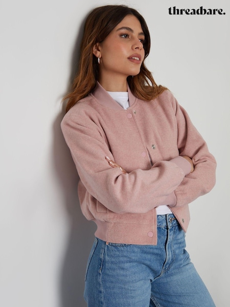 Threadbare Pink Cropped Bomber Jacket (AF6923) | kr714