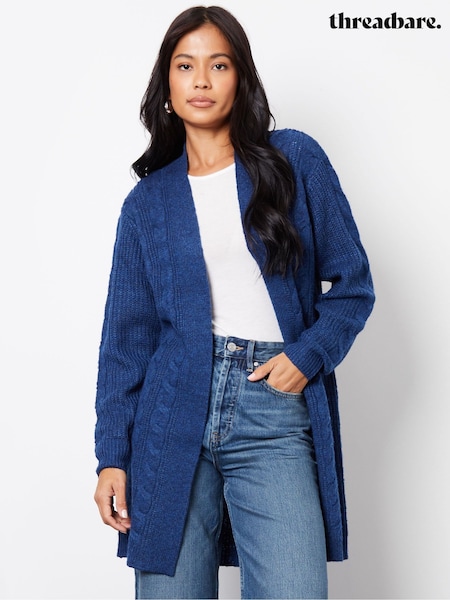 Threadbare Blue Curve Ladies Rozanna Cable Detail Cardigan (AF6931) | €37