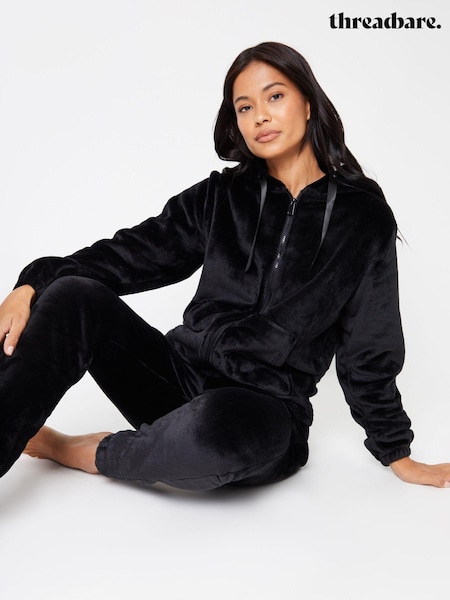 Threadbare Black Velour Loungewear Set (AF6942) | €32