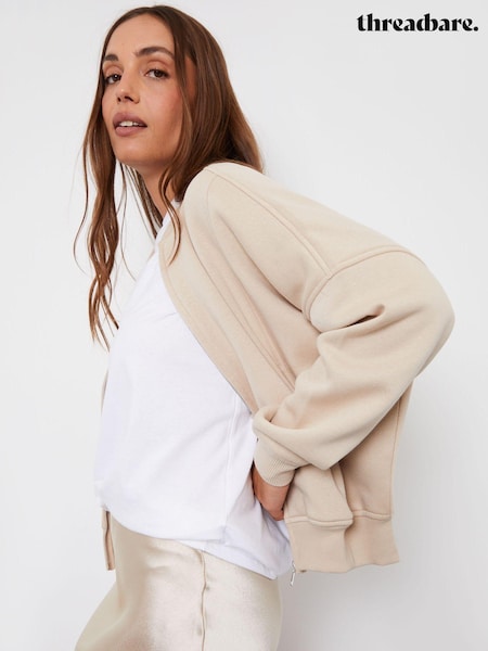 Threadbare Nude Zip-Up Sweat Bomber Jacket (AF6955) | €16