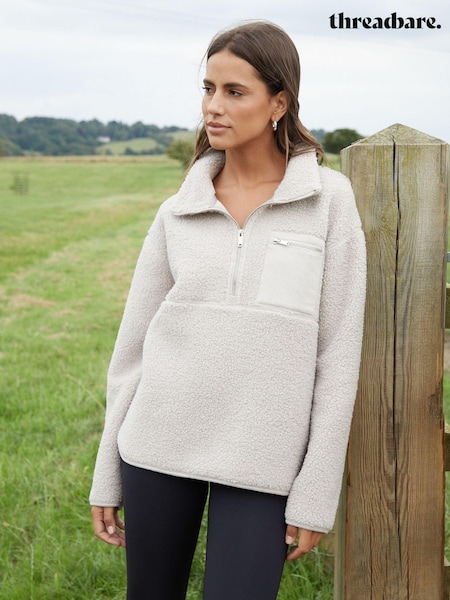 Threadbare Nude Half Zip Borg Fleece (AF6963) | €48