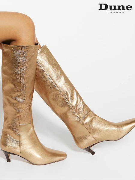 Aur - Dune London Slink Angle Mid tocuri Knee High Cizme (AF7110) | 835 LEI