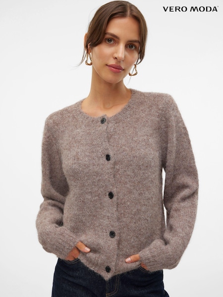 VERO MODA Brown Round Neck Button Up Cardigan (AF7134) | € 19