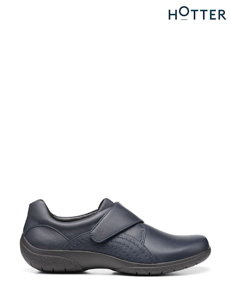 Hotter Blue Standard Fit Sugar II Touch Fastening Full Covered Shoes (AF7135) | €136