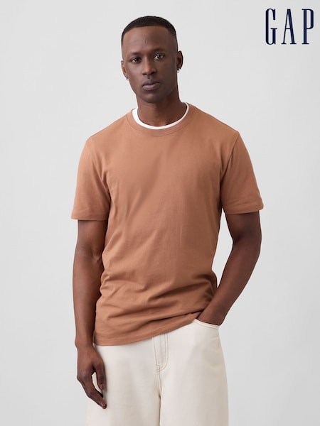 Orange - Regular Gap Everyday Soft Crew Neck T-shirt