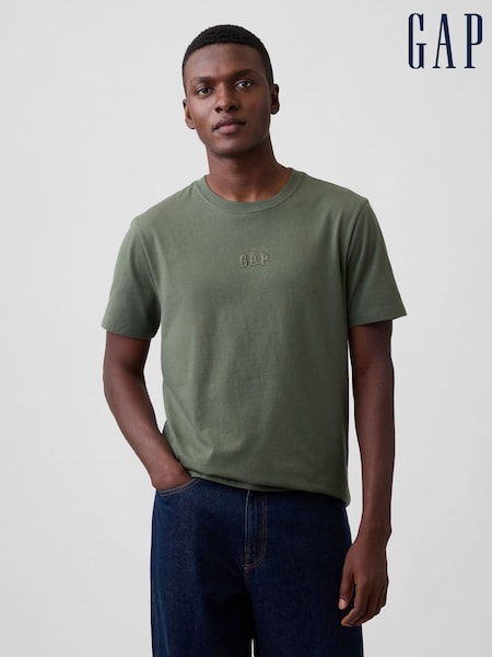 Green - Regular Gap Everyday Soft Mini Logo Short Sleeve T-shirt