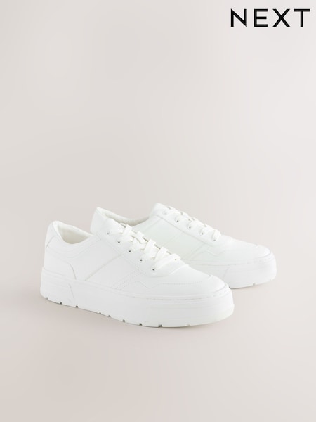 White Forever Comfort® Cleat Chunky Lace Up Trainers (AF7262) | €38