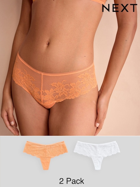 Orange/White Lace Thongs 2 Pack (AF7283) | €24