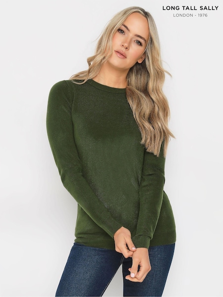 Long Tall Sally Green Crew Neck Cashmillon Jumper (AF7300) | $51
