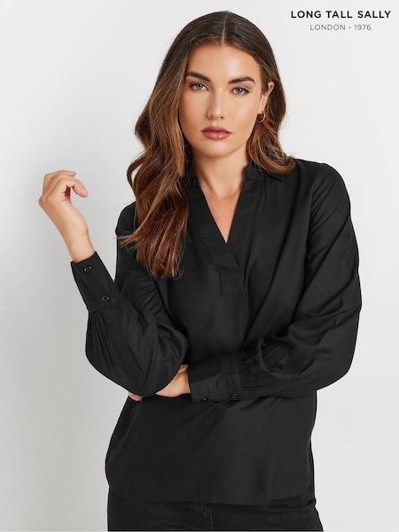 Long Tall Sally Black Collar Woven Top (AF7317) | 1,682 UAH