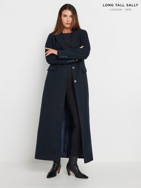 Long Tall Sally Blue Maxi City Coat (AF7335) | 6,248 UAH