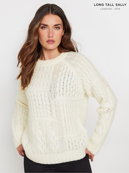 Long Tall Sally Patchwork Cable Jumper (AF7348) | 203 LEI