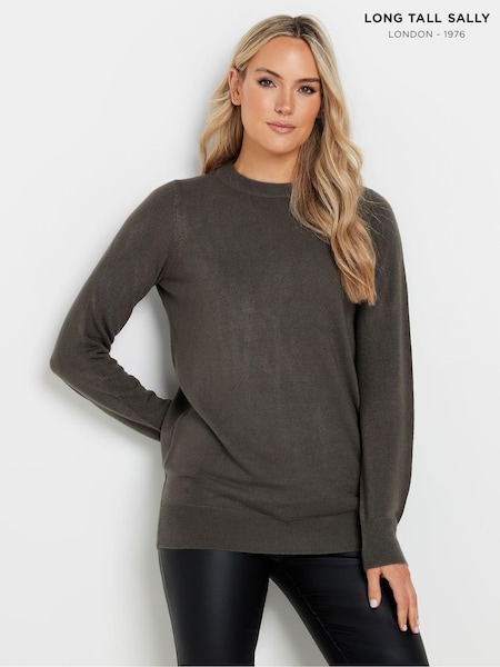Long Tall Sally Grey Crew Neck Cashmillon Jumper (AF7356) | €42