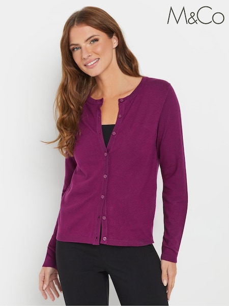 M&Co Purple Button Cardigan (AF7371) | €36