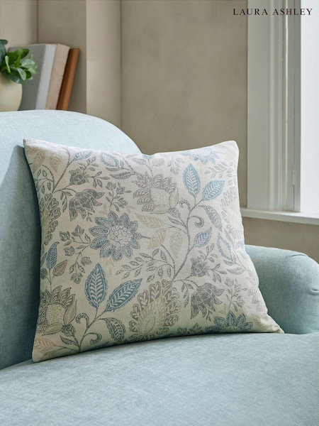 Laura Ashley Seaspray Blue Hedingham 100% Cotton Cushion (AF7416) | €54