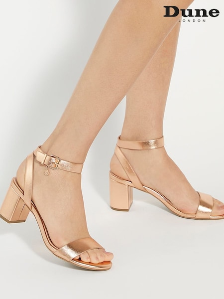 Dune London Natural Standard Fit Memee Mid Block Heel Sandals (AF7430) | €72
