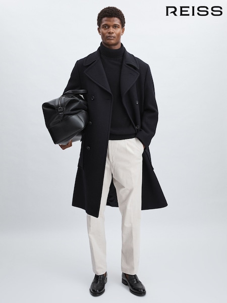 Oscar Jacobson Wool Herringbone Double-Breasted Coat (AF7461) | €1,144