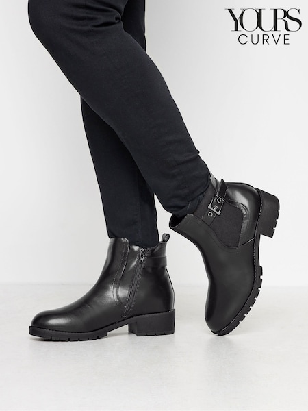 Yours Curve Buckle Ankle Boots (AF7502) | € 40