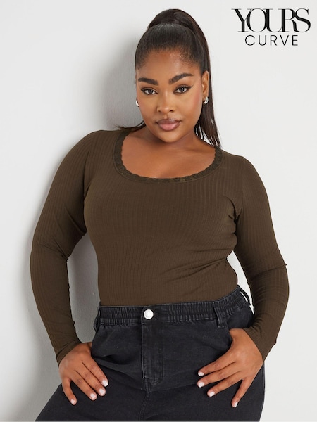 Ruskea - Yours Curve Ribbed Lace Bodies (AF7507) | €35