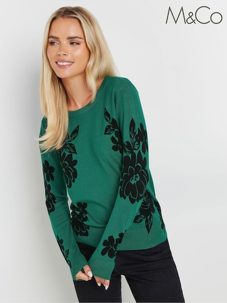 Vihreä - M&Co Petite Crewneck Collegepaita (AF7540) | €49