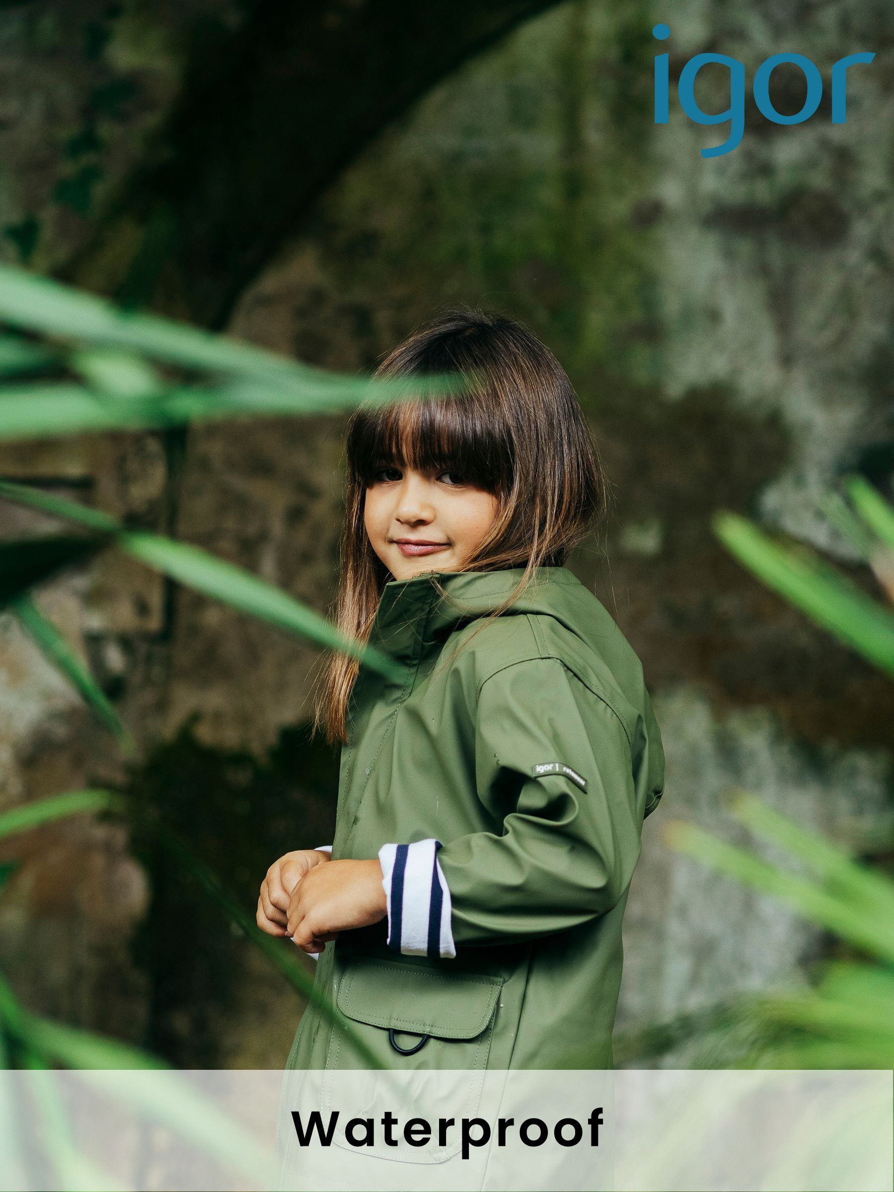 Girls green raincoat sales