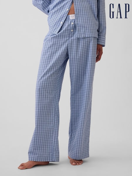 Blue Check - Gap Poplin Pyjamas Bottoms