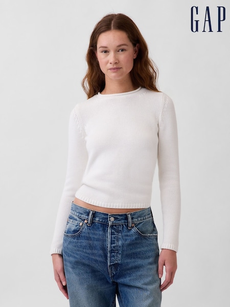 Bianco - Gap Cotton Rolled Neck Jumper