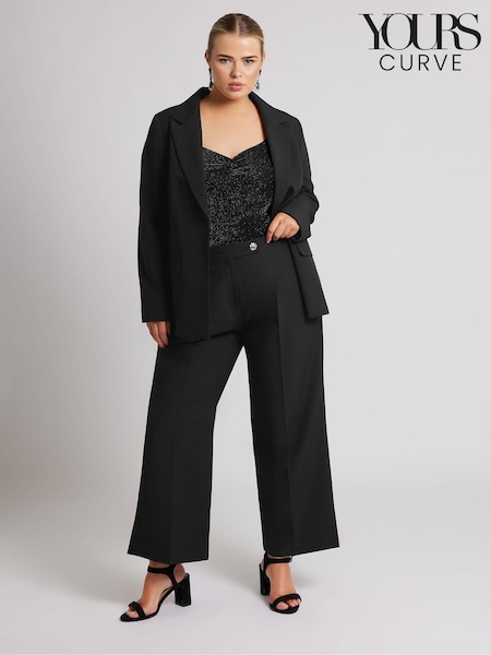 Yours Curve Black London Tailored Trousers (AF7733) | $73