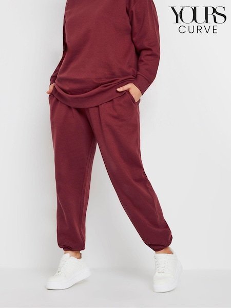 Yours Curve Red Cuffed Chocolate Joggers (AF7736) | €29