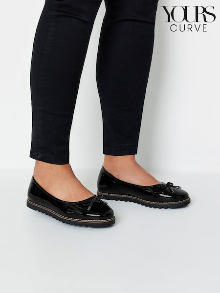Yours Curve Extra Wide Fit Ballet Patent Pumps (AF7745) | €61