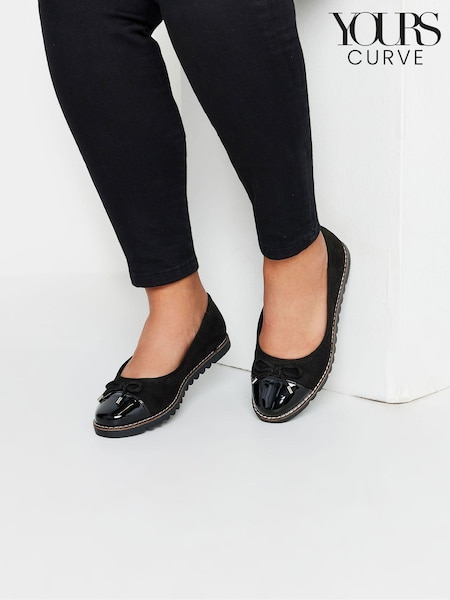 Yours Curve Extra Wide Fit Toe Cap Ballet Pumps (AF7753) | €61