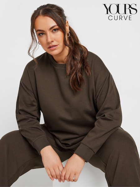 بني - Yours Curve Crewneck Sweatshirt (AF7760) | ‏128 د.إ.‏