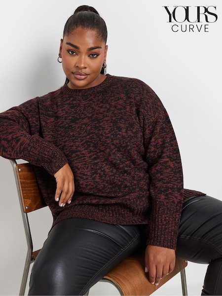 Yours Curve Orange All Over Twist Jumper (AF7772) | €39