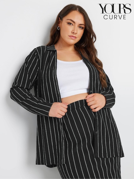 Musta - Yours Curve Pinstripe Textured Paidat (AF7784) | €46