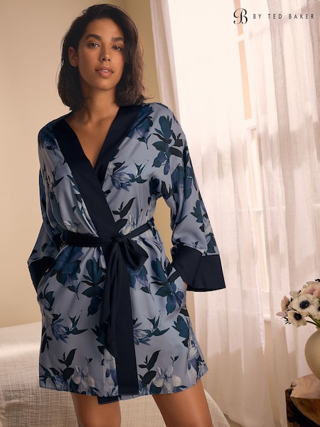 B by Ted Baker Blue Floral Satin Robe (AF7824) | €69