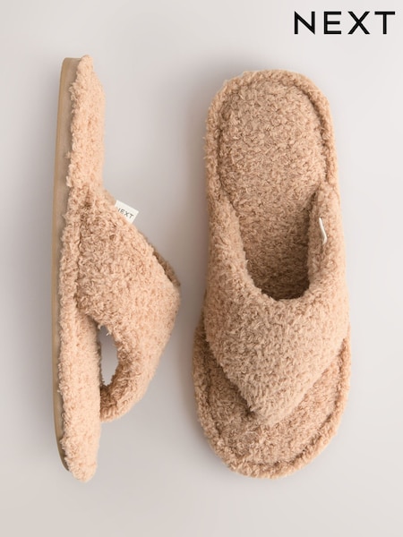Camel Boucle Toe Thong Slippers (AF7861) | R$ 105