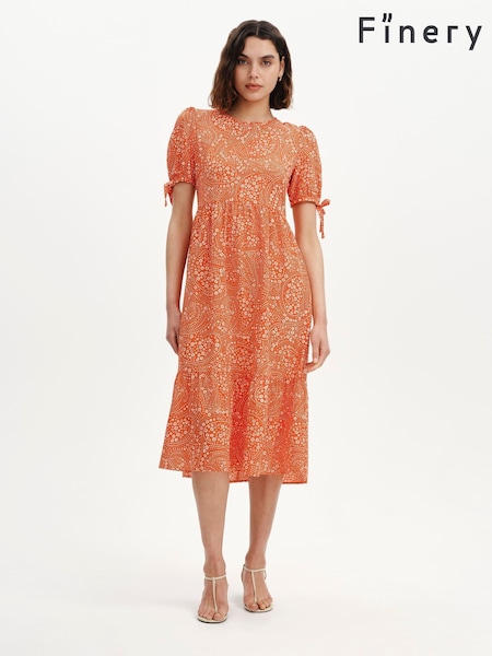 Red Flower - Finery Jessa Tiered Midi Dress