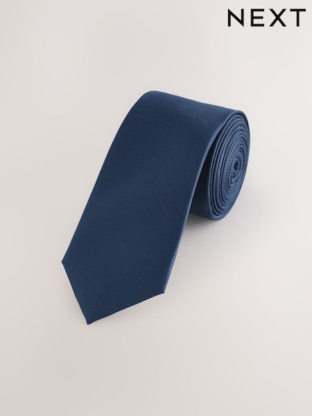 Navy Blue Skinny Textured Tie (AF8371) | €12