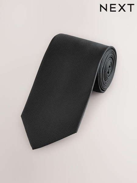 Black Slim Textured Tie (AF8376) | $16