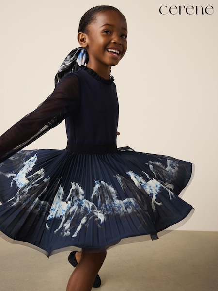 Marineblau - Cerene Becca Pleated Ponte Dress