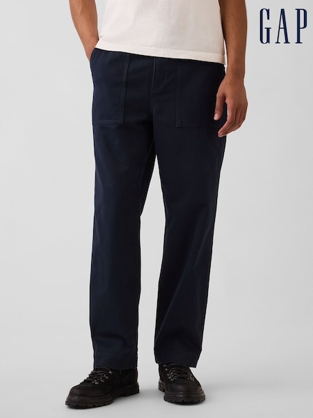Azul marino - Regular Gap Herringbone '90s Loose Trousers