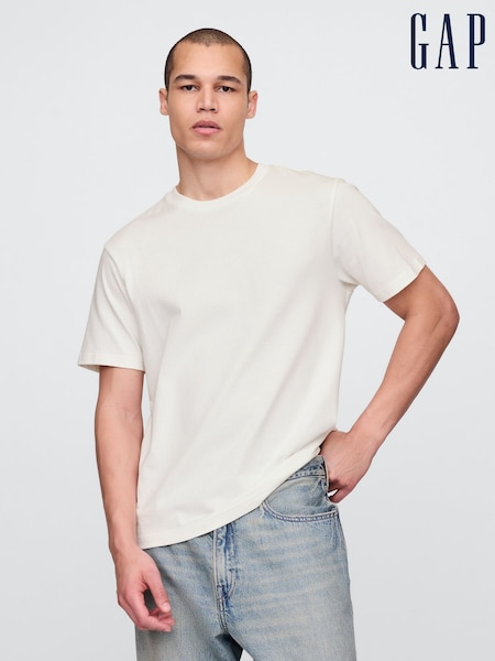 Cream - Regular Gap Heavyweight Relaxed Short Sleeve T-shirt