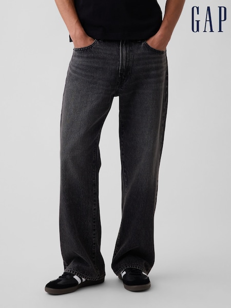 Czarny z efektem sprania - Regular Gap Loose Bootcut Jeans