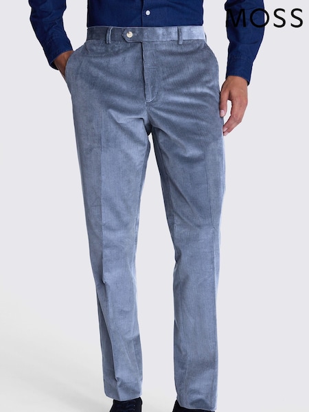 MOSS Blue Tailored Fit Corduroy Trousers (AG1654) | R$ 790