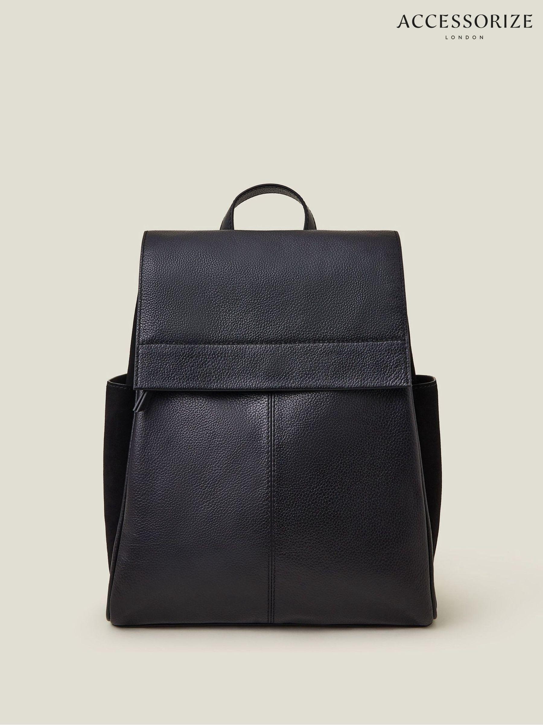 Women s Bags Backpack Plain Leather Accessories Next Oman