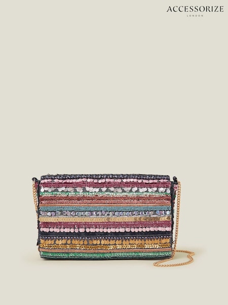 Accessorize Black Sequin Embellished Clutch Bag (AG1821) | €33