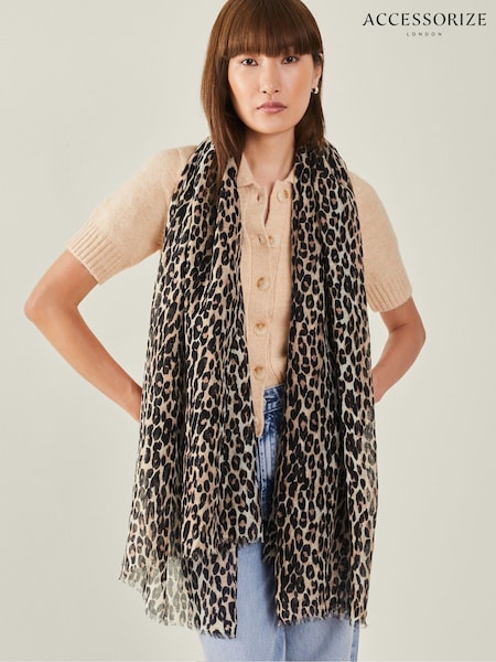 Accessorize Leopard Print Lightweight Scarf (AG1829) | kr480