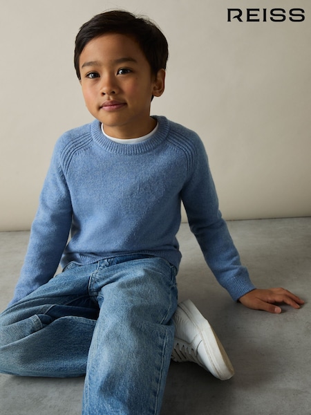 Reiss Airforce Blue Cloud 3-9 yrs Merino Wool-Blend Crew-Neck Jumper (AG1905) | $69