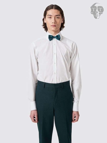 Twisted Tailor White Slim Fit Barron Double Cuff 100% Cotton Shirt (AG1932) | 125 zł