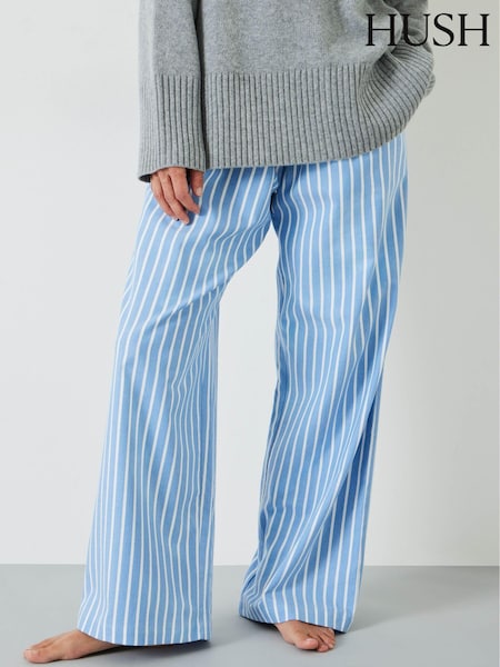 Hush Blue Amita Brushed Cotton Blend Pyjamas Trousers (AG1967) | €30